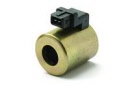 Solenoide 12V para bloque de control de funcionamiento placa expulsora y cilíndro eyector en compactadores Faun 45x22x50 mm. Compatible con referencia original FAUN HA5154*. 